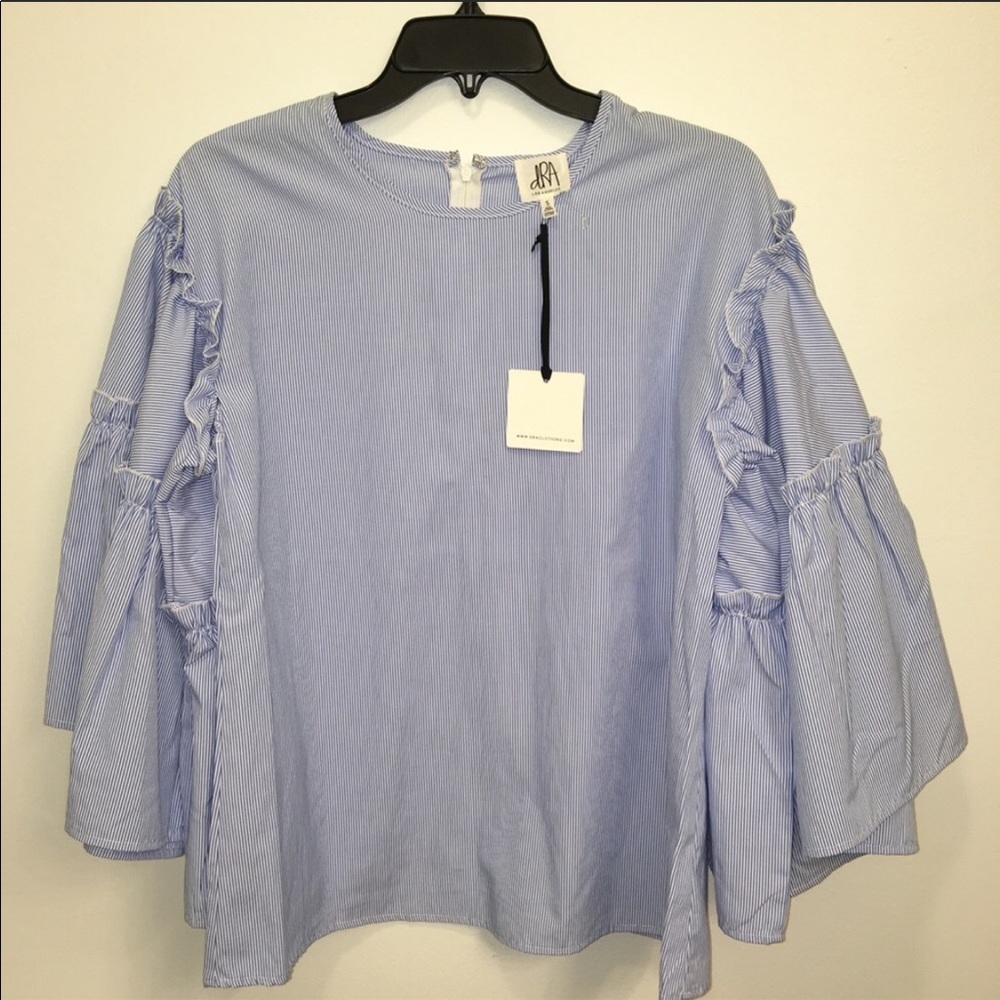 dRA Los Angeles Blue and White Stripe Blouse